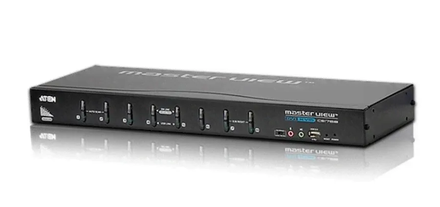Переключатель KVM Aten, Altusen, портов: 8, 440х161,1х437,2 мм (ВхШхГ), USB, цвет: чёрный-2
