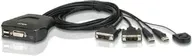 Переключатель KVM ATEN CS22D-AT 2-port, мини, USB, встроенные кабели 0,9м