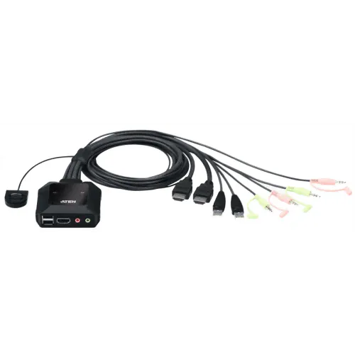 ATEN 2-Port USB 4K HDMI Cable KVM Switch-1