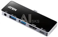 UH3238-AT ATEN USB-C Travel Dock with Power Pass-Through