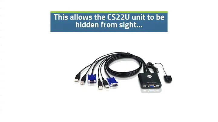 ATEN 2Port USB VGA Cable KVM Switch with Remote Port Selector CS22U 1080p
